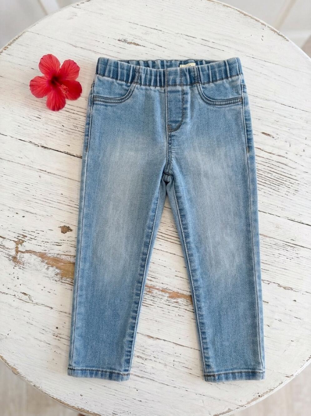 OshKosh Girls Pull On Denim Jeggings Light Wash 4T